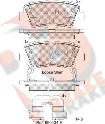 R Brake RB2036-203 - Гальмівні колодки, дискові гальма autocars.com.ua