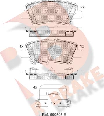 R Brake RB2036-208 - Гальмівні колодки, дискові гальма autocars.com.ua