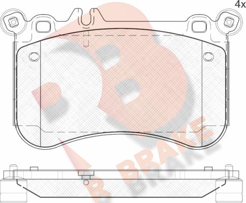 R Brake RB2042 - Гальмівні колодки, дискові гальма autocars.com.ua