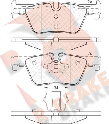 R Brake RB2049 - Гальмівні колодки, дискові гальма autocars.com.ua