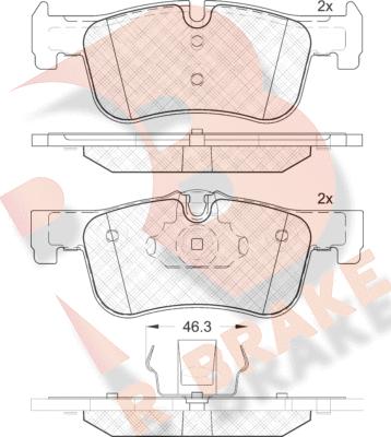 R Brake RB2063 - Гальмівні колодки, дискові гальма autocars.com.ua