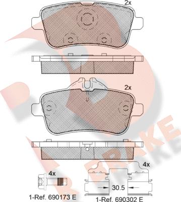 R Brake RB2072-200 - Гальмівні колодки, дискові гальма autocars.com.ua