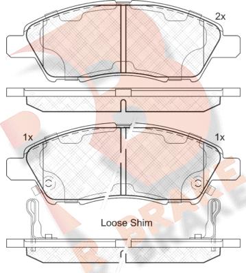 R Brake RB2073 - Гальмівні колодки, дискові гальма autocars.com.ua