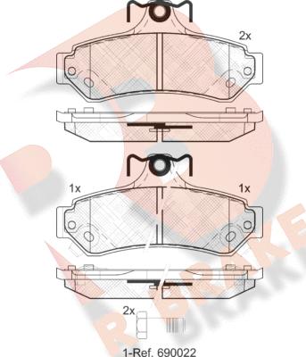 R Brake RB2078 - Гальмівні колодки, дискові гальма autocars.com.ua