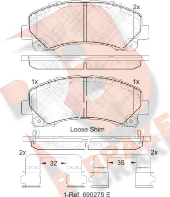 R Brake RB2082 - Гальмівні колодки, дискові гальма autocars.com.ua