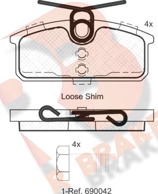 R Brake RB2084 - Гальмівні колодки, дискові гальма autocars.com.ua