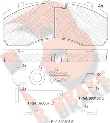 R Brake RB2091-066 - Тормозные колодки, дисковые, комплект autodnr.net