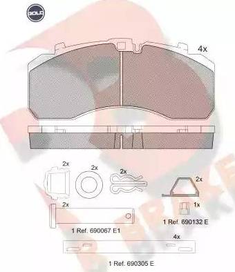 R Brake RB2091 G - Тормозные колодки, дисковые, комплект autodnr.net