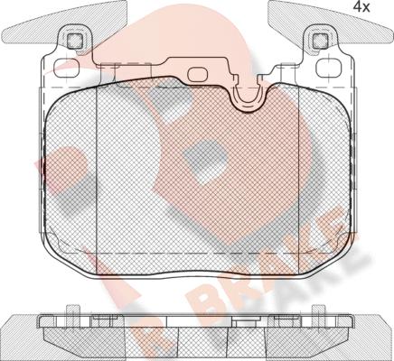 R Brake RB2093-200 - Гальмівні колодки, дискові гальма autocars.com.ua