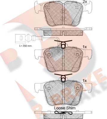 R Brake RB2098-203 - Тормозные колодки, дисковые, комплект autodnr.net