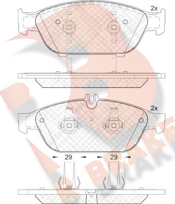 R Brake RB2103 - Гальмівні колодки, дискові гальма autocars.com.ua