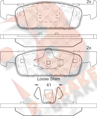 R Brake RB2115 - Гальмівні колодки, дискові гальма autocars.com.ua