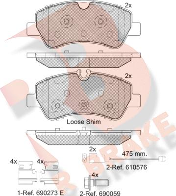 R Brake RB2116-203 - Гальмівні колодки, дискові гальма autocars.com.ua