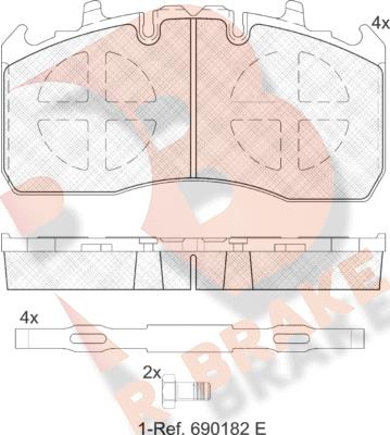 R Brake RB2122-066 - Гальмівні колодки, дискові гальма autocars.com.ua