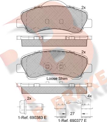 R Brake RB2131-067 - Гальмівні колодки, дискові гальма autocars.com.ua