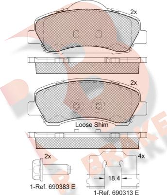 R Brake RB2131 - Гальмівні колодки, дискові гальма autocars.com.ua