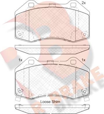 R Brake RB2132 - Гальмівні колодки, дискові гальма autocars.com.ua