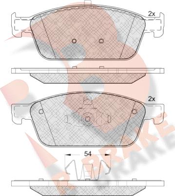 R Brake RB2134 - Гальмівні колодки, дискові гальма autocars.com.ua