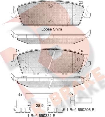 R Brake RB2139 - Гальмівні колодки, дискові гальма autocars.com.ua