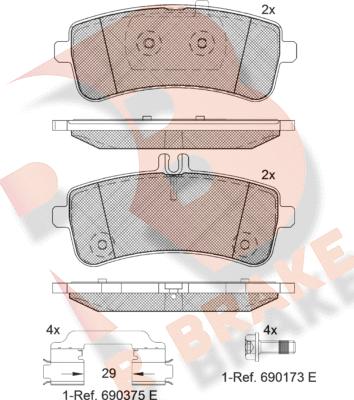 R Brake RB2145-202 - Гальмівні колодки, дискові гальма autocars.com.ua