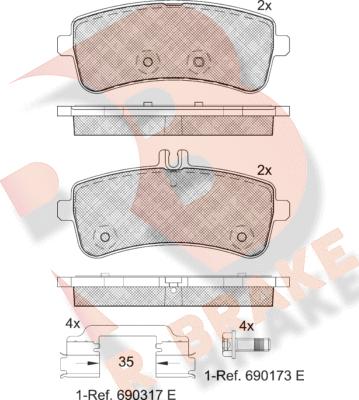 R Brake RB2145 - Гальмівні колодки, дискові гальма autocars.com.ua