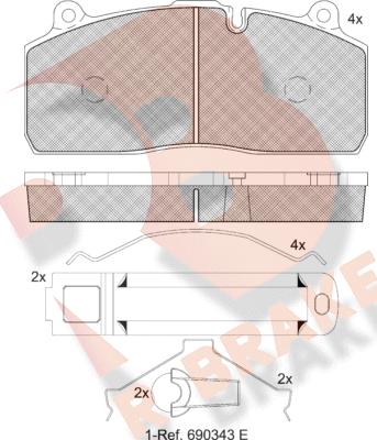 R Brake RB2150-208 - Гальмівні колодки, дискові гальма autocars.com.ua