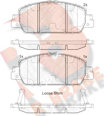 R Brake RB2153 - Гальмівні колодки, дискові гальма autocars.com.ua