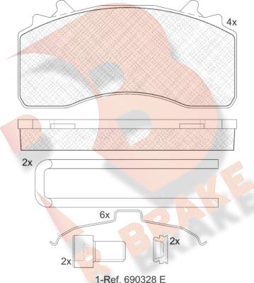 R Brake RB2154-066 - Гальмівні колодки, дискові гальма autocars.com.ua