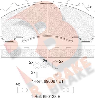 R Brake RB2155-066 - Гальмівні колодки, дискові гальма autocars.com.ua