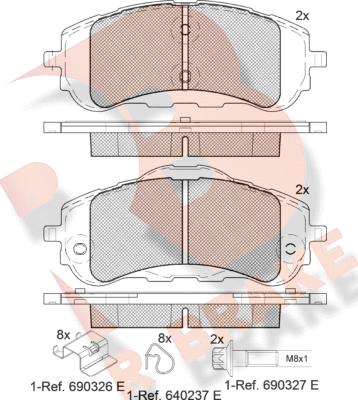 R Brake RB2160 - Гальмівні колодки, дискові гальма autocars.com.ua