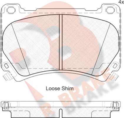 R Brake RB2163 - Тормозные колодки, дисковые, комплект autodnr.net