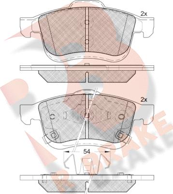 R Brake RB2165 - Гальмівні колодки, дискові гальма autocars.com.ua