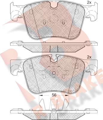 R Brake RB2166 - Гальмівні колодки, дискові гальма autocars.com.ua