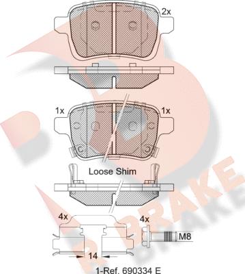 R Brake RB2170 - Гальмівні колодки, дискові гальма autocars.com.ua