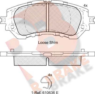 R Brake RB2180 - Гальмівні колодки, дискові гальма autocars.com.ua