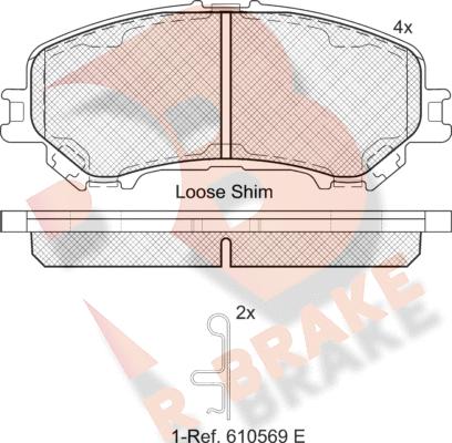 R Brake RB2181-200 - Гальмівні колодки, дискові гальма autocars.com.ua