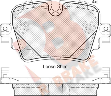 R Brake RB2186 - Гальмівні колодки, дискові гальма autocars.com.ua