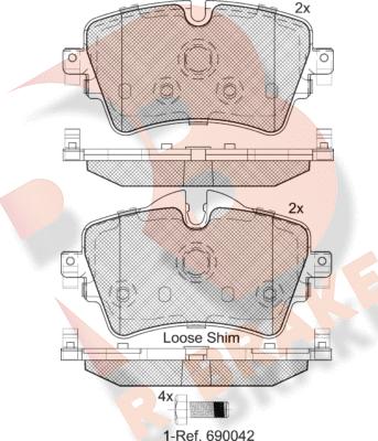 R Brake RB2211 - Гальмівні колодки, дискові гальма autocars.com.ua