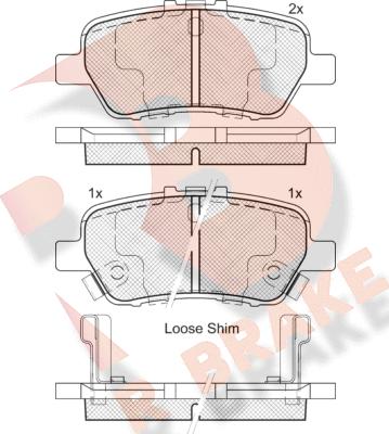 R Brake RB2215 - Гальмівні колодки, дискові гальма autocars.com.ua