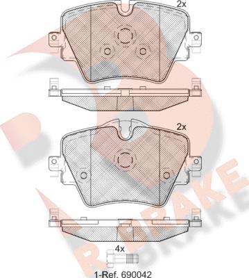 R Brake RB2216 - Гальмівні колодки, дискові гальма autocars.com.ua