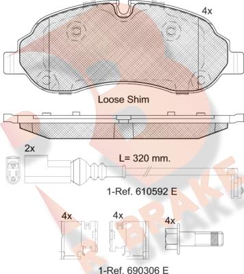 R Brake RB2217 - Гальмівні колодки, дискові гальма autocars.com.ua