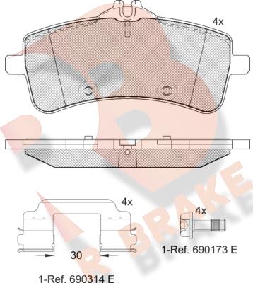 R Brake RB2218 - Гальмівні колодки, дискові гальма autocars.com.ua