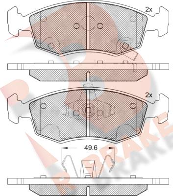 R Brake RB2225 - Гальмівні колодки, дискові гальма autocars.com.ua