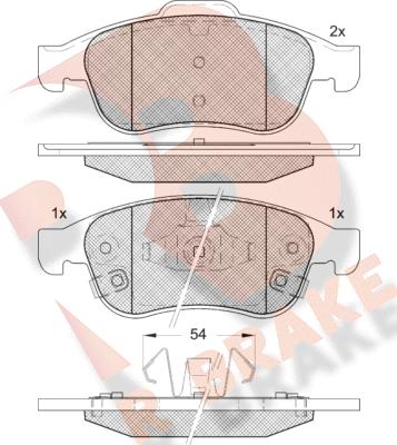 R Brake RB2228 - Гальмівні колодки, дискові гальма autocars.com.ua