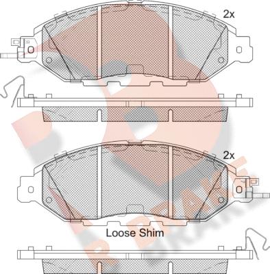 R Brake RB2234 - Гальмівні колодки, дискові гальма autocars.com.ua