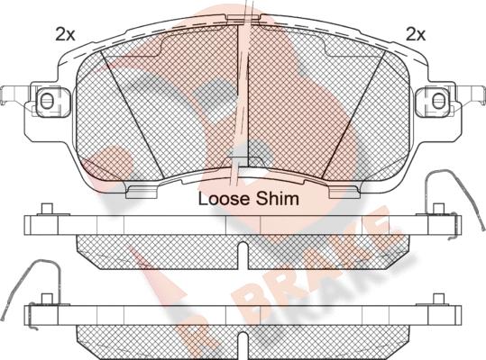 R Brake RB2235 - Гальмівні колодки, дискові гальма autocars.com.ua