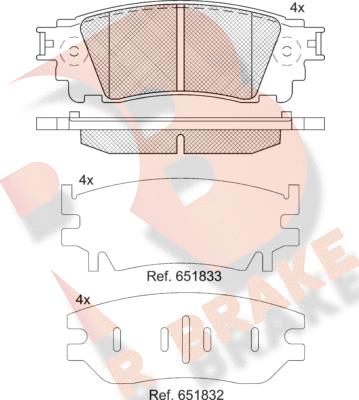 R Brake RB2241 - Гальмівні колодки, дискові гальма autocars.com.ua