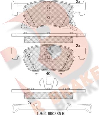 R Brake RB2246 - Гальмівні колодки, дискові гальма autocars.com.ua