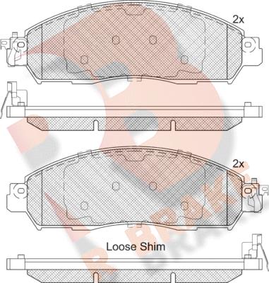 R Brake RB2249-203 - Гальмівні колодки, дискові гальма autocars.com.ua