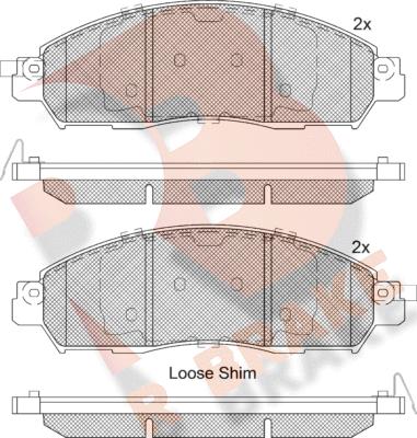 R Brake RB2249 - Гальмівні колодки, дискові гальма autocars.com.ua